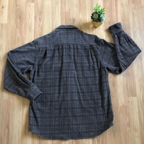 Ryan Michael Shirt Plaid Men's Button-Up Brown Textured  Mens SZ MED Silk/Cotton - Picture 6 of 6